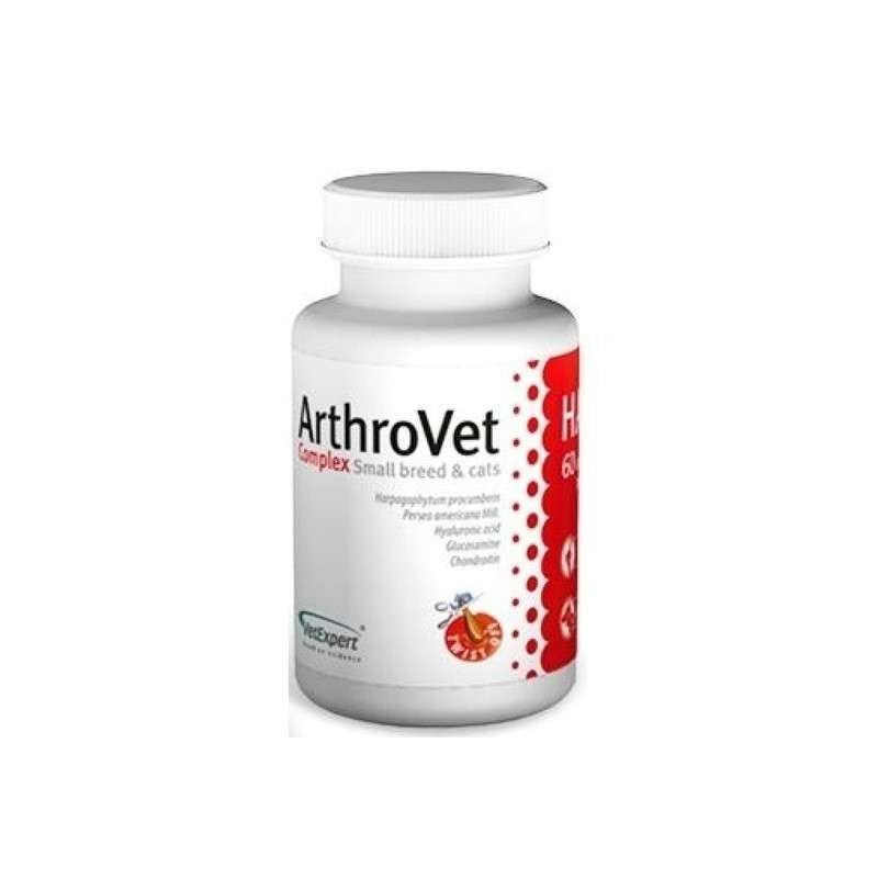 VetExpert (ВетЕксперт) ArthroVet Complex small breeds & cats - Вітамінний комплекс для здоров'я хрящів і суглобів собак малих порід і котів (60 шт.) в E-ZOO