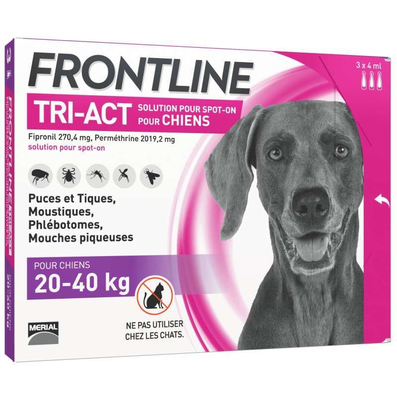 Frontline Tri-Act (Фронтлайн Три-Акт) - Противопаразитарный препарат от блох, вшей, клещей и комаров для собак (1 пипетка) (20-40 кг) в E-ZOO