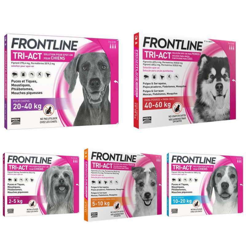 Frontline Tri-Act (Фронтлайн Три-Акт) - Противопаразитарный препарат от блох, вшей, клещей и комаров для собак (1 пипетка) (40-60 кг Sale!) в E-ZOO