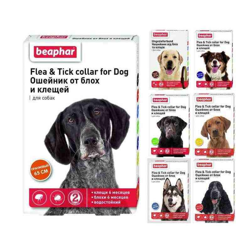 Beaphar (Беафар) Flea & Tick Collar for Dogs - Нашийник від бліх та кліщів для собак (кольоровий) (65 см) в E-ZOO