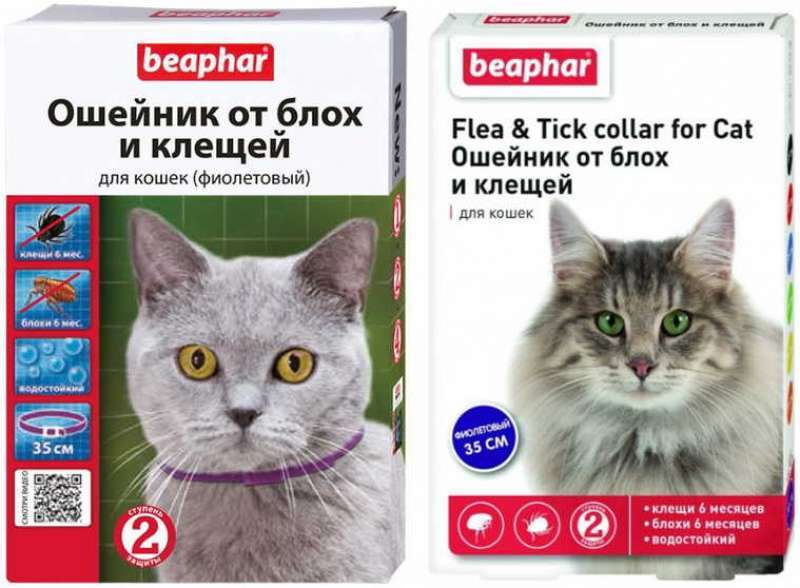 Beaphar (Беафар) Flea&Tick Collar for Cats - Ошейник от блох и клещей для котов (цветной) (35 см) в E-ZOO