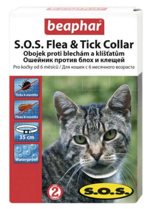 Beaphar (Беафар) S.O.S. Flea & Tick Collar - Нашийник від бліх та кліщів для котів (35 см) в E-ZOO