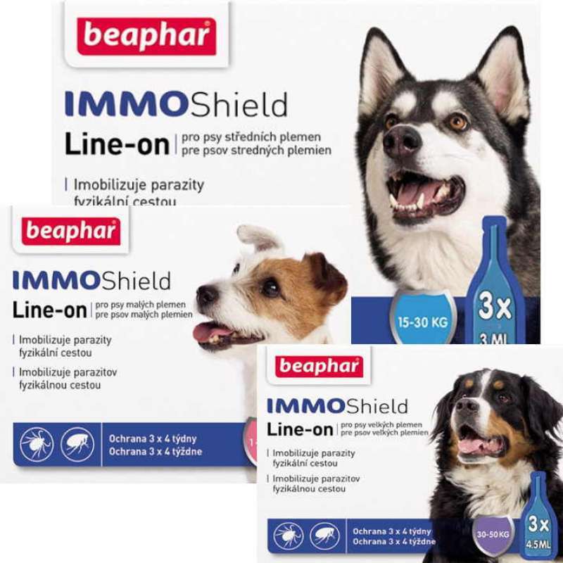 Beaphar (Беафар) IMMO Shield - Противопаразитарные капли для собак с диметиконом (3 шт.) (менш 15 кг (3 шт./уп)) в E-ZOO