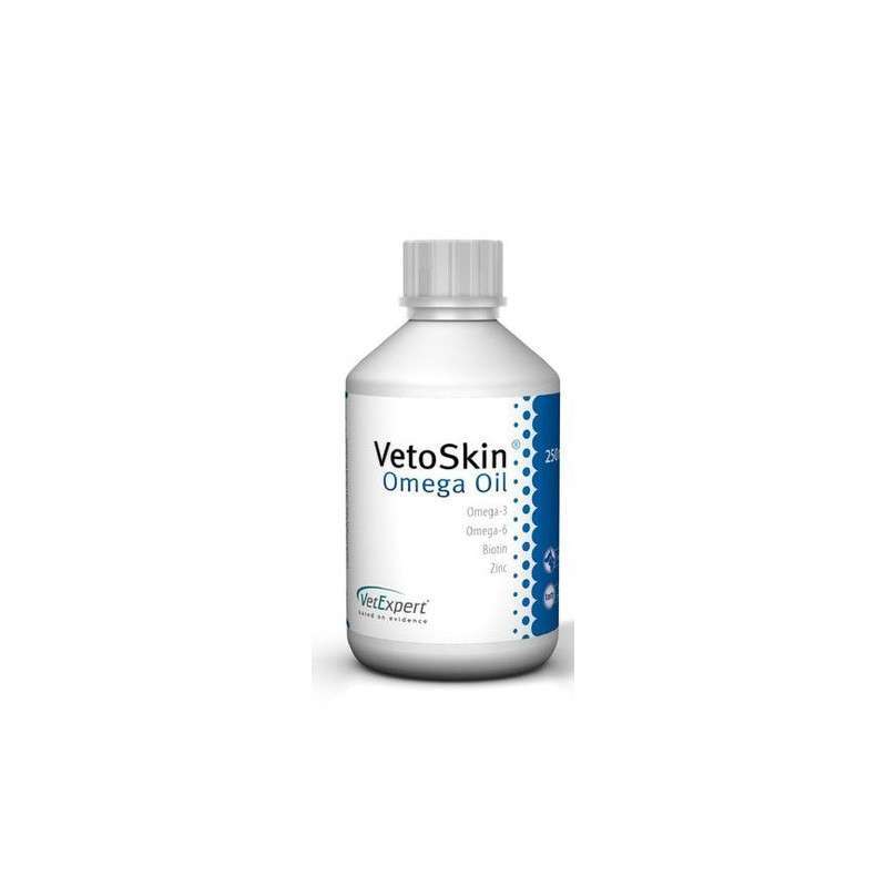 VetExpert (ВетЭксперт) VetoSkin Omega Oil - Пищевая добавка в виде масла для здоровья кожи и шерсти кошек и собак (250 мл) в E-ZOO