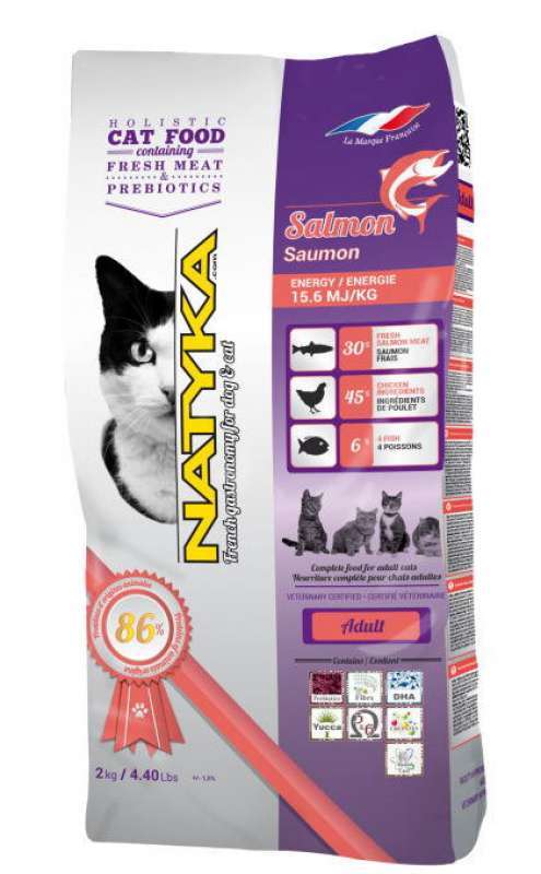 Natyka (Натіка) Cats Adult Salmon - Напіввологий корм з лососем для котів (2 кг) в E-ZOO