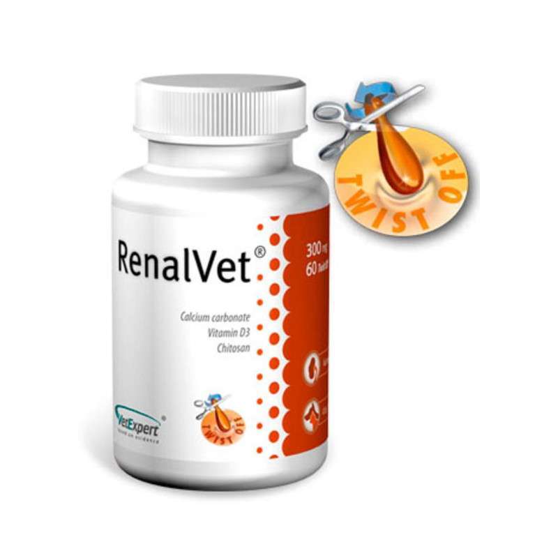 VetExpert (ВетЭксперт) RenalVet - Пищевая добавка для собак и кошек с симптомами хронической почечной недостаточности (60 шт./уп.) в E-ZOO