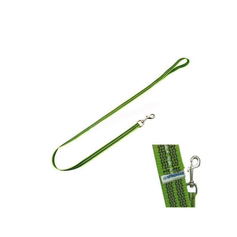 Sprenger (Шпренгер) Поводок нейлоновый прорезиненный с ручкой для собак, неоново-зеленый в E-ZOO