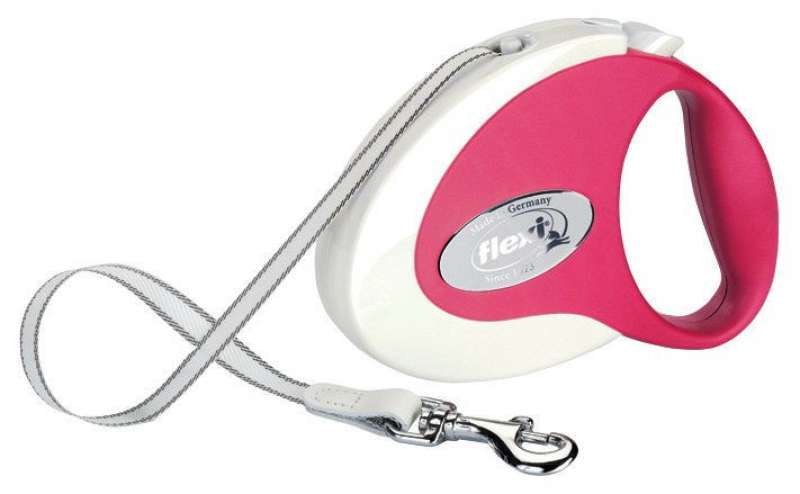 Flexi (Флекси) Collection S White tape - Поводок-рулетка для собак мелких пород, светлая лента (3 м, до 12 кг) (S) в E-ZOO