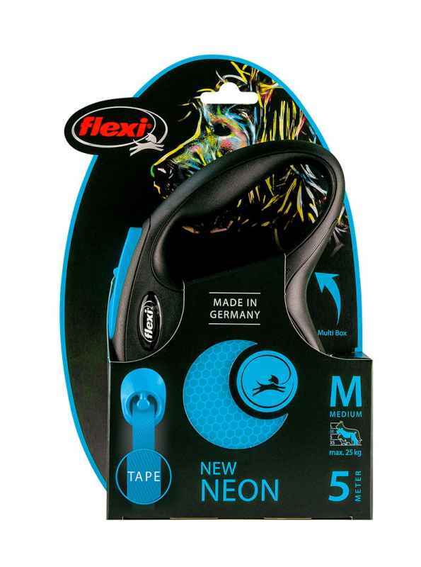 Flexi (Флексі) New Neon - Повідець-рулетка для собак, що світиться в темряві, стрічка (S) в E-ZOO