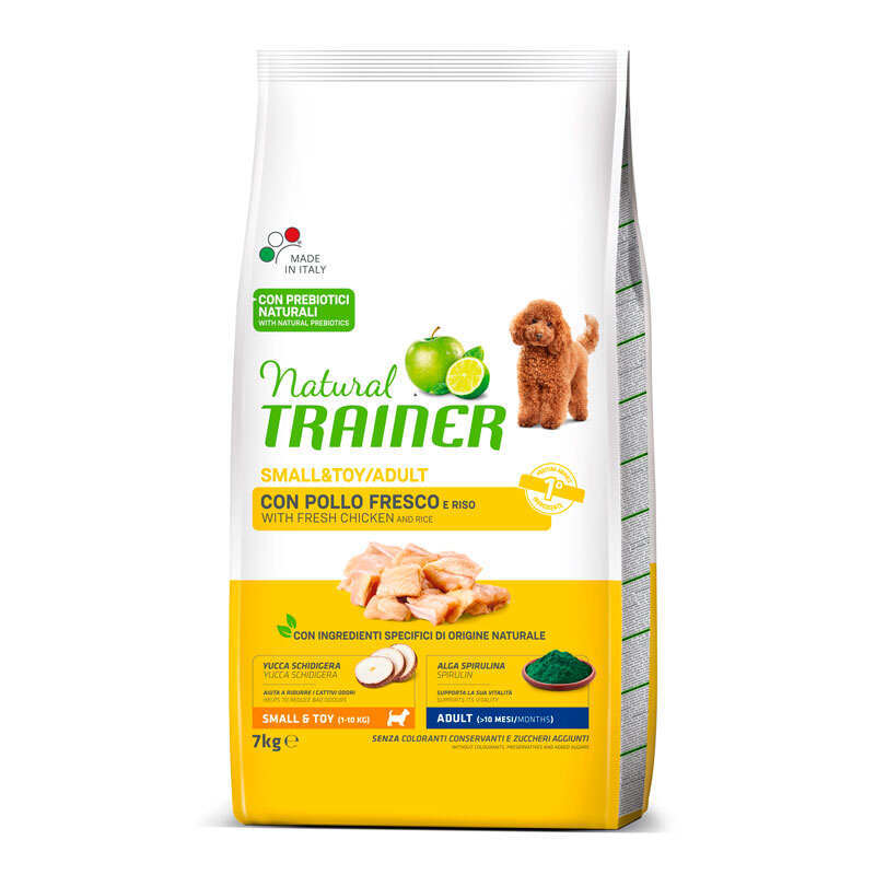 Trainer (Трейнер) Natural Adult Mini Con Pollo Fresco, Riso & Aloe Vera - Корм з куркою, рисом і алое вера для дорослих собак міні порід (7 кг) в E-ZOO
