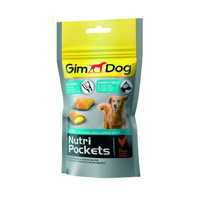 GimDog (ДжимДог) Nutri Pockets Agile - Подушечки с глюкозамином и витаминами группы В для собак (45 г) в E-ZOO