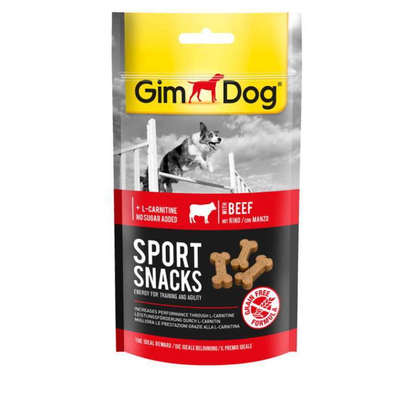 GimDog (ДжимДог) Sport snacks - Дрессировочное лакомство с говядиной и L-карнитином для собак (60 г) в E-ZOO