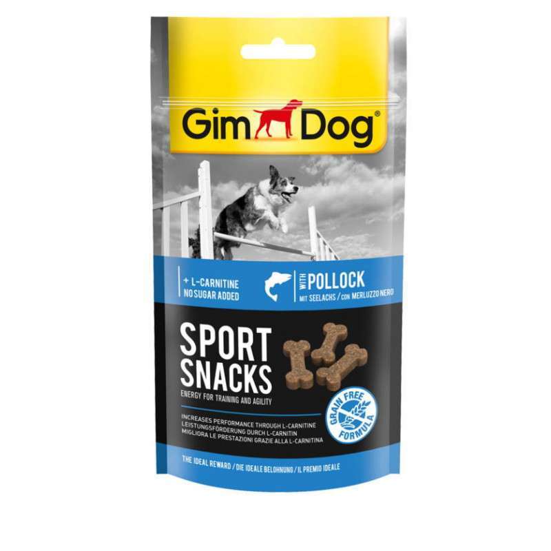 GimDog (ДжимДог) Sport snacks - Дрессировочное лакомство с рыбой и L-карнитином для собак (60 г) в E-ZOO