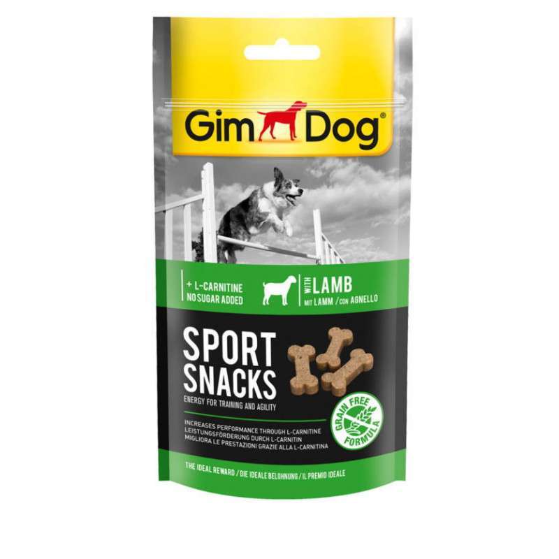 GimDog (ДжимДог) Sport snacks - Ласощі для дресирування м'ясом ягняти і L-карнитином для собак (60 г) в E-ZOO