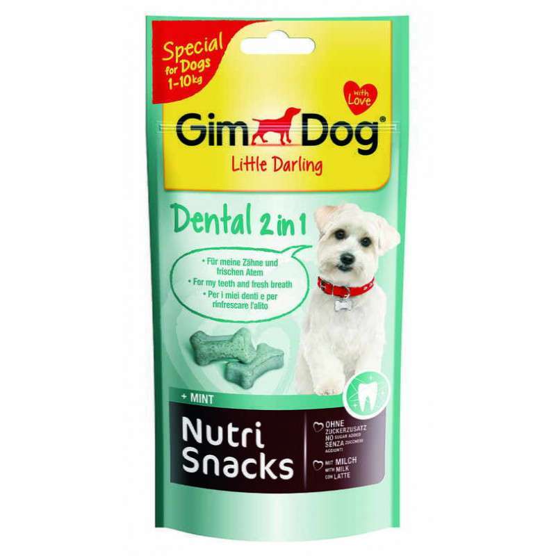GimDog (ДжимДог) LITTLE DARLING Nutri Snacks Dental - Ласощі для здоров'я зубів і свіжості дихання собак дрібних порід (40 г) в E-ZOO