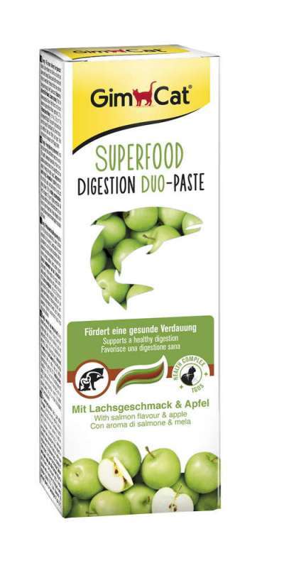 GimCat (ДжимКэт) Superfood Digestion Duo-Paste - Дуо-паста для улучшения пищеварения с лососем и яблоками (50 г) в E-ZOO