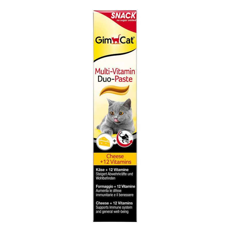 GimCat (ДжимКэт) Multi-Vitamin Cheese & Vitamins Duo-Paste - Мультивитаминная паста для котов с сыром (50 г) в E-ZOO