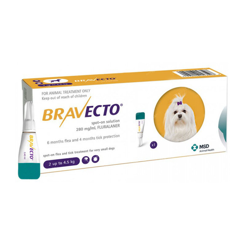 Bravecto Spot-On (Бравекто Спот-Он) by MSD Animal Health - Противопаразитарные капли от блох и клещей для собак (1 пипетка) (40-56 кг) в E-ZOO