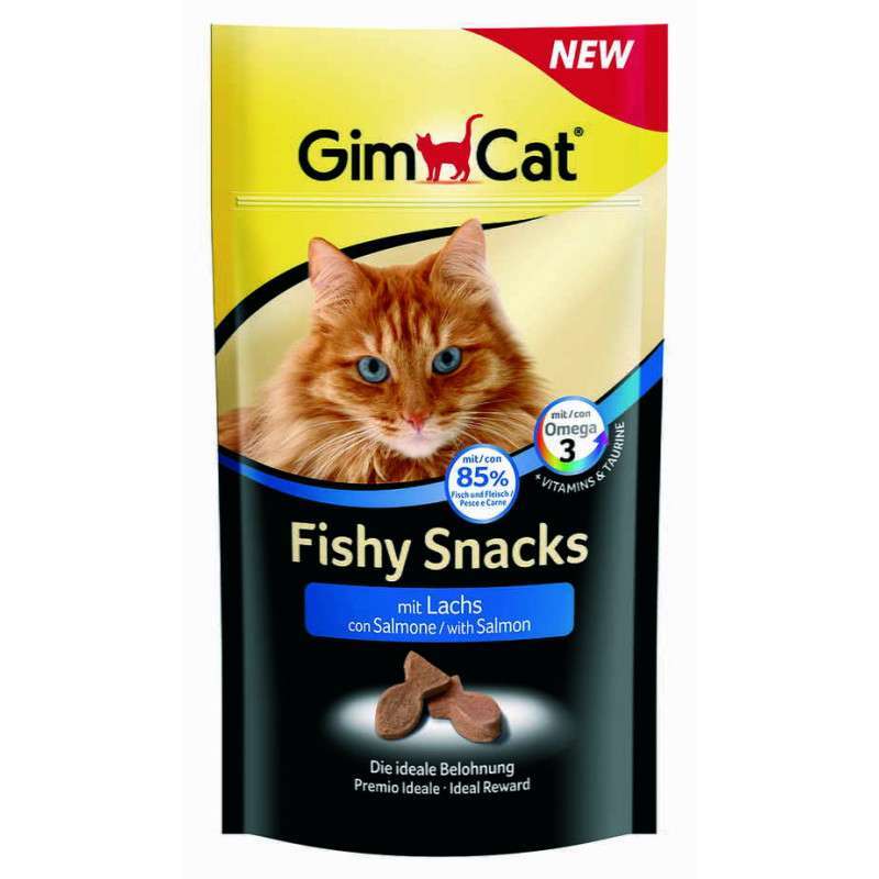 GimСat (ДжимКэт) Fishy Snacks - Лакомство с лососем и таурином для котов (35 г) в E-ZOO