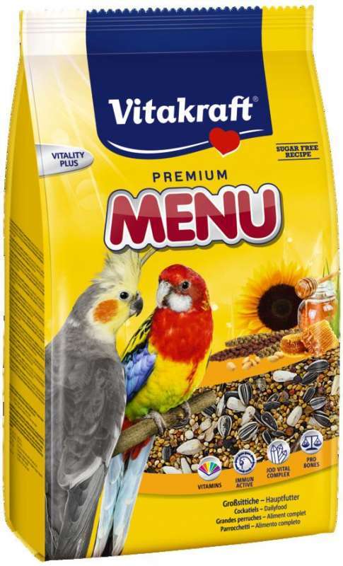 Vitakraft (Вітакрафт) Premium Menu - Корм для середніх папуг (1 кг) в E-ZOO