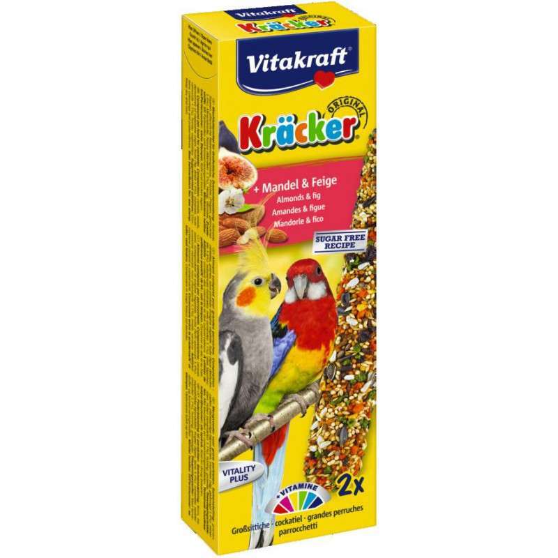 Vitakraft (Витакрафт) Kracker Original Almonds&Fig - Крекер с миндалем и рисом для австралийских попугаев (2 шт./уп.) в E-ZOO