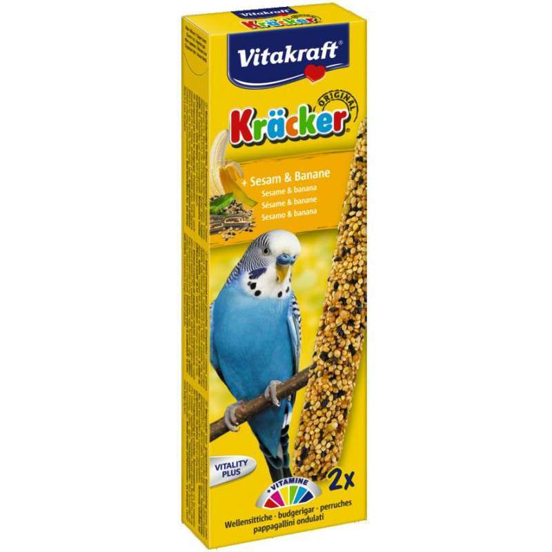 Vitakraft (Витакрафт) Kracker Original Banana Sesame - Крекер для волнистых попугаев с кунжутом и бананом (2 шт./уп.) в E-ZOO