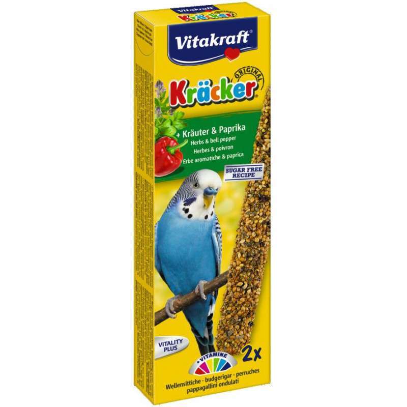 Vitakraft (Витакрафт) Kracker Original Herbs&Pepper - Крекер для волнистых попугаев с травами и паприкой (2 шт./уп.) в E-ZOO