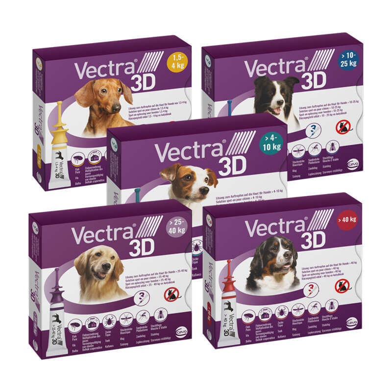 Vectra 3D (Вектра 3Д) by Ceva - Противопаразитарные капли на холку для собак от блох и клещей (1,5-4 кг (1 шт.)) в E-ZOO
