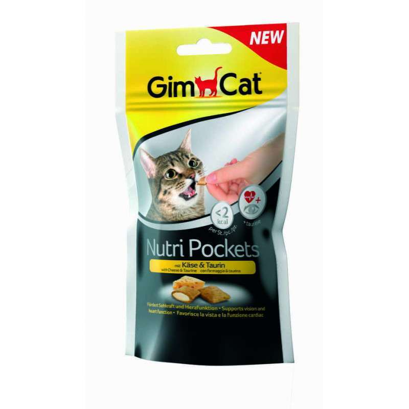 GimCat (ДжимКэт) Nutri Pockets - Подушечки с сыром и таурином для кошек (60 г) в E-ZOO