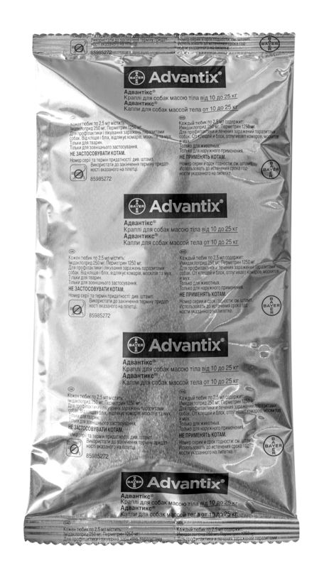 Advantix (Адвантікс) by Bayer Animal - Краплі від бліх і кліщів для собак (1 піпетка) (10-25 кг) в E-ZOO