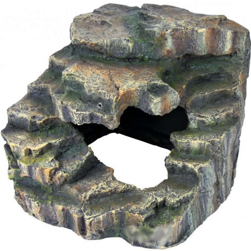 Trixie (Тріксі) Decoration Corner Rock with Cave and Platform. Декорація скеля з печерою і платформою для тераріуму висотою 17 см (19x17x17 см) в E-ZOO