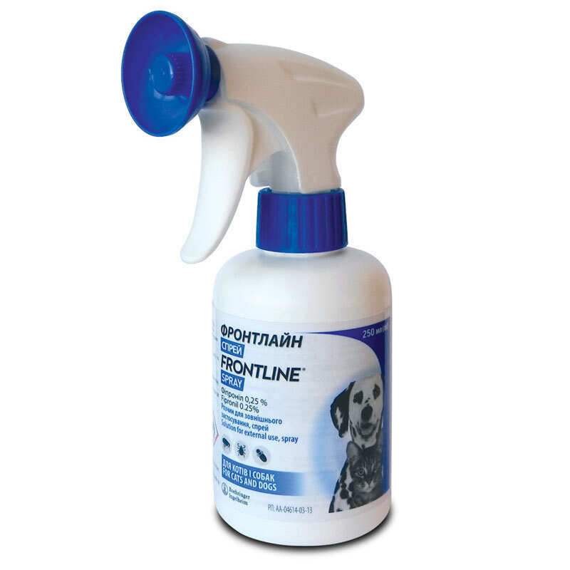 Frontline Spray (Фронтлайн Спрей) by Boehringer Ingelheim - Протипаразитарний спрей від бліх і кліщів для собак і котів (250 мл) в E-ZOO