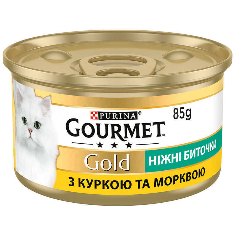 Gourmet (Гурме) Gold - Консервований корм "Ніжні биточки" з куркою і морквою для котів (85 г) в E-ZOO