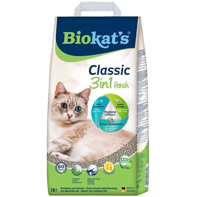 BIOKAT'S (Биокетс) CLASSIC FRESH 3 in 1 - Наполнитель комкующийся для кошачьего туалета КЛАССИК 3 в 1 с ароматом свежей травы (10 л) в E-ZOO