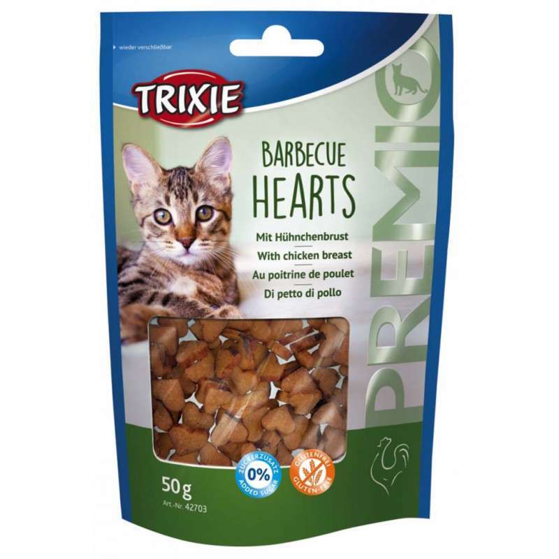 Trixie (Трикси) PREMIO Barbecue Hearts - Лакомcтво с курицей для кошек (50 г) в E-ZOO