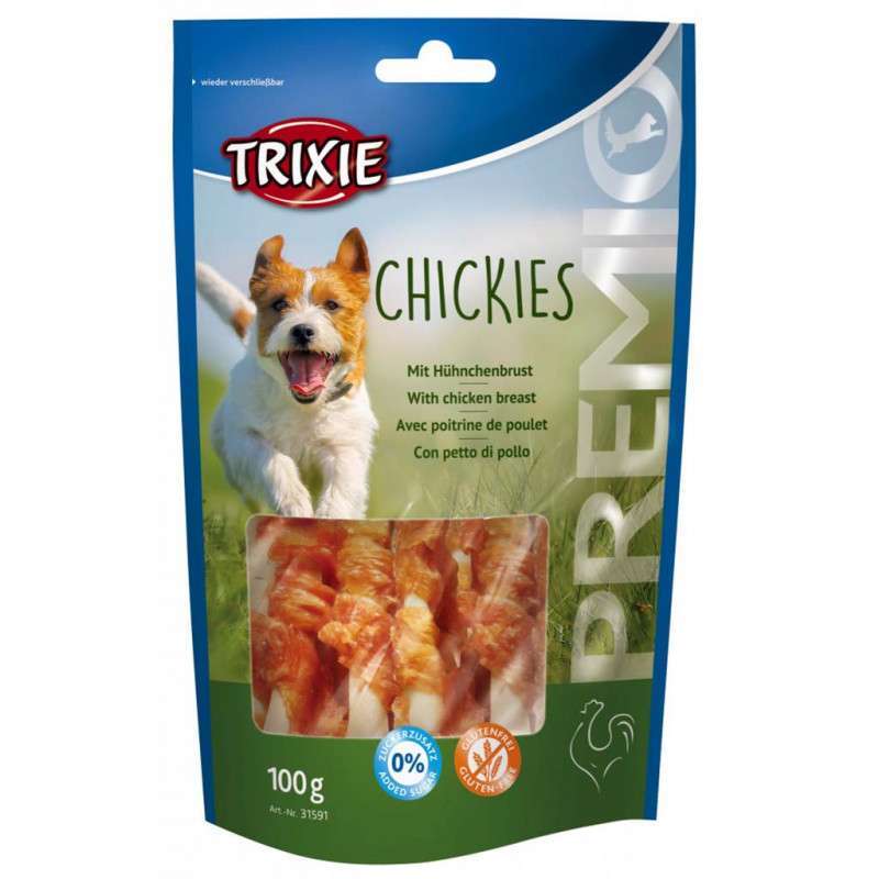 Trixie (Трикси) PREMIO Chickies - Лакомство куриная грудка с кальцием на косточке для собак (100 г) в E-ZOO