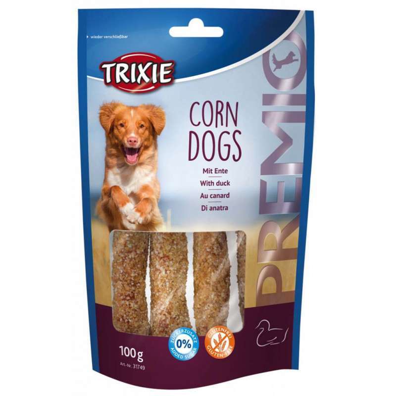 Trixie (Тріксі) PREMIO Corn Dogs - Ласощі корн-дог з качкою для собак (100 г (4 шт./уп.)) в E-ZOO