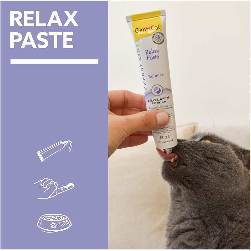 GimCat (ДжимКэт) Expert Line Relax - Паста для кошек, помогающая справиться со стресссом и тревожными состояниями (50 г) в E-ZOO