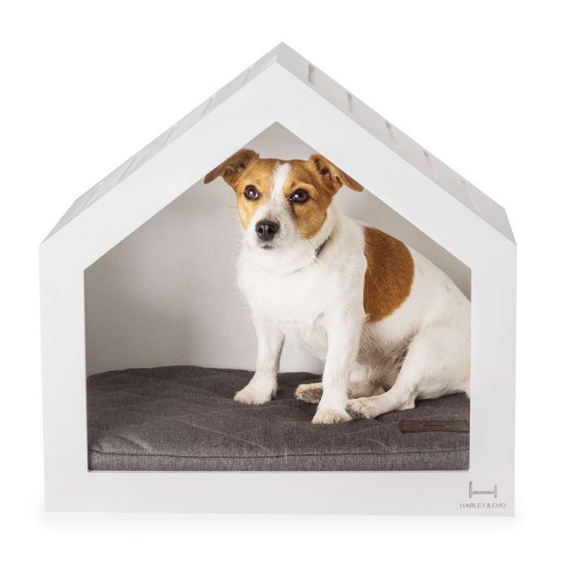 HARLEY & CHO (Харли энд Чо) White Shelter - Домик- будка (белое дерево) для собак (63х48х60 см) в E-ZOO