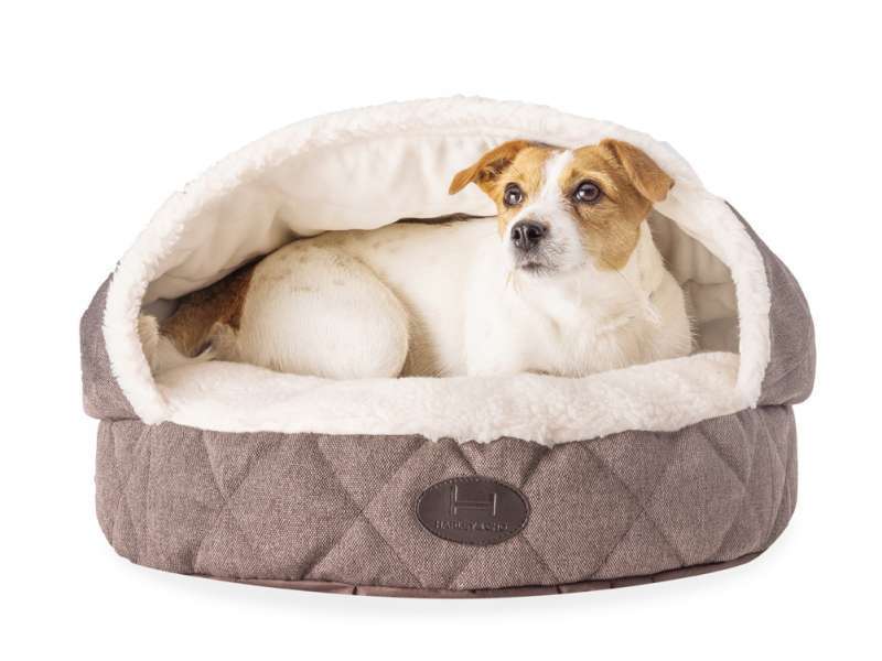HARLEY & CHO (Харлі енд Чо) Cover Лежак з каптуром рогожка + хутро для собак і котів (Ø 85 см) в E-ZOO