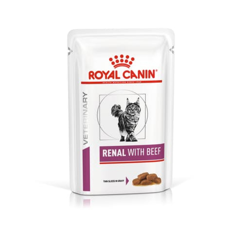 Royal Canin (Роял Канін) Renal with Beef Feline - Консервований корм з яловичиною для котів при нирковій недостатності (шматочки в підливі) (85 г) в E-ZOO