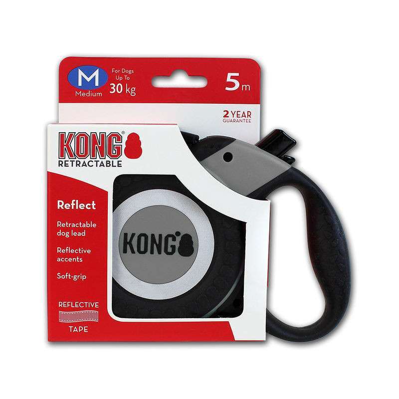 KONG (Конг) Reflect M - Повідець-рулетка для собак середніх порід зі світловідбивачами (M) в E-ZOO
