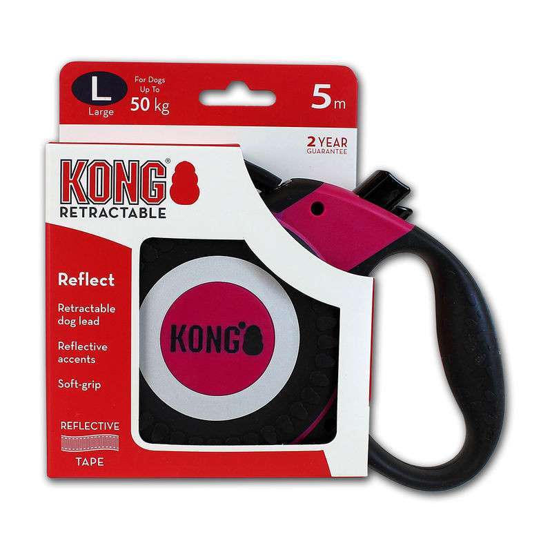 KONG (Конг) Reflect L - Повідець-рулетка для великих порід собак зі світловідбивачами (L) в E-ZOO
