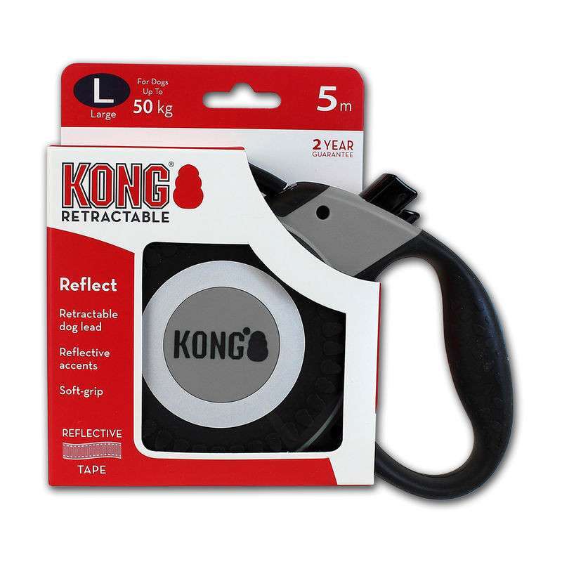 KONG (Конг) Reflect L - Поводок-рулетка для больших пород собак со светоотражателями (L) в E-ZOO
