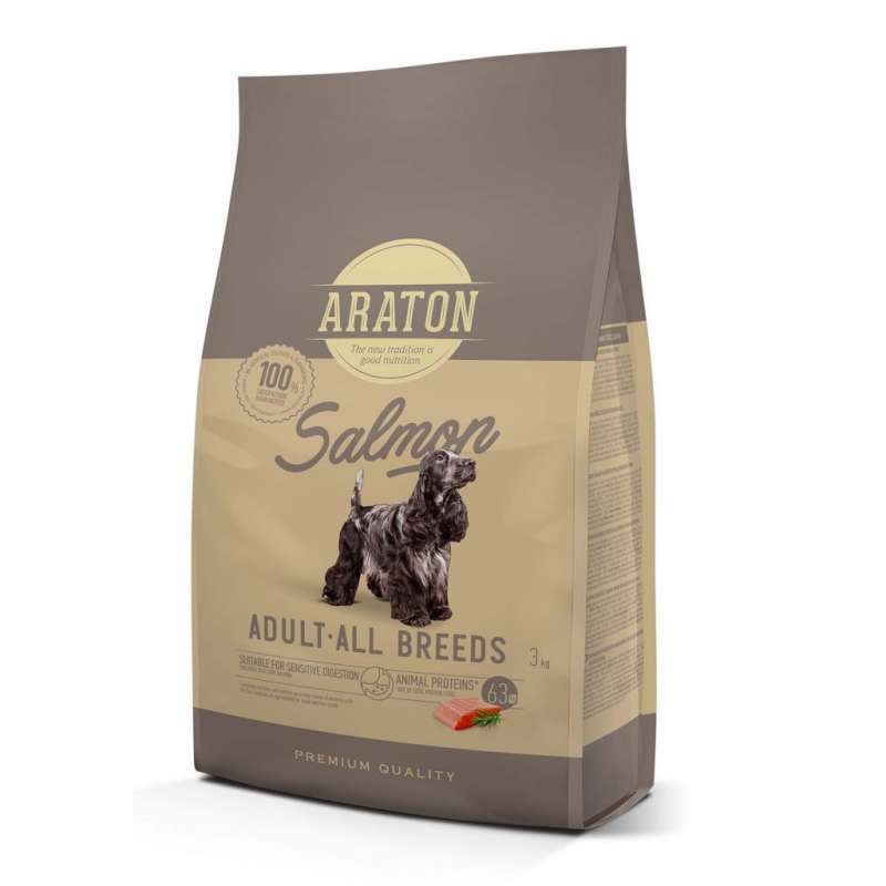 Araton (Аратон) Salmon Adult All Breeds - Сухой корм с лососем и рисом для взрослых собак всех пород (3 кг) в E-ZOO