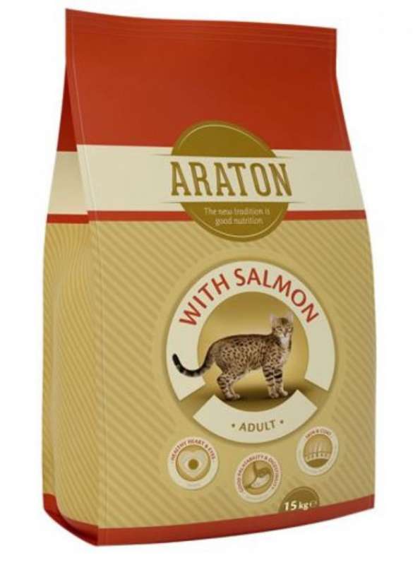 Araton (Аратон) Salmon Adult All Breeds - Сухой корм с лососем и рисом для взрослых котов (1,5 кг) в E-ZOO