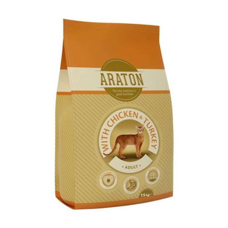 Araton (Аратон) Outdoor Adult All Breeds - Сухий корм з куркою та індичкою для дорослих котів (1,5 кг) в E-ZOO