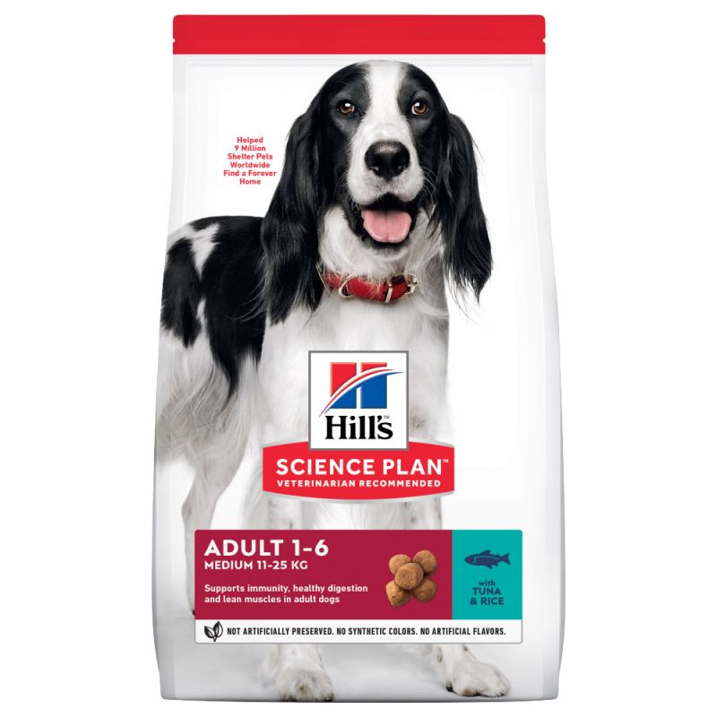 Hill's (Хиллс) Science Plan Adult Medium with Tuna&Rice - Сухой корм с тунцом и рисом для взрослых собак средних пород (2,5 кг) в E-ZOO