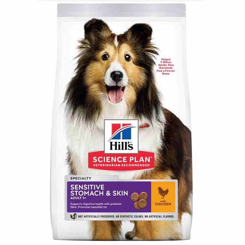 Hill's( Хиллс) Science Plan Sensitive Stomach&Skin Adult with Chicken - Сухой корм с курицей для взрослых собак с чувствительным желудком и кожей