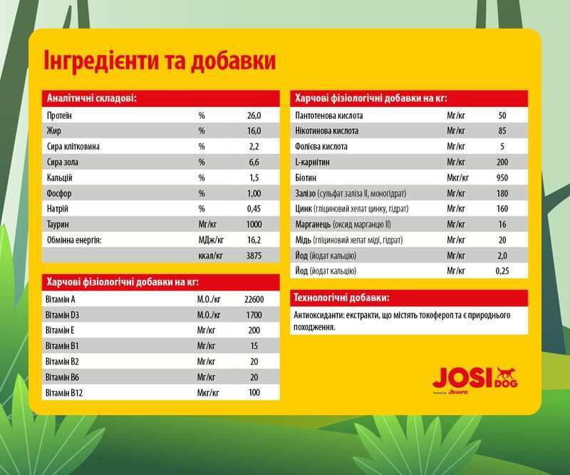 JosiDog (ЙозіДог) by Josera Adult Agilo Sport (26/16) - Сухий корм для дорослих спортивних собак (15 кг) в E-ZOO